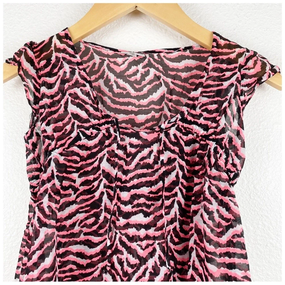 Milly Minis Pink Zebra Print Swimsuit and Coverup -‎ 6/7